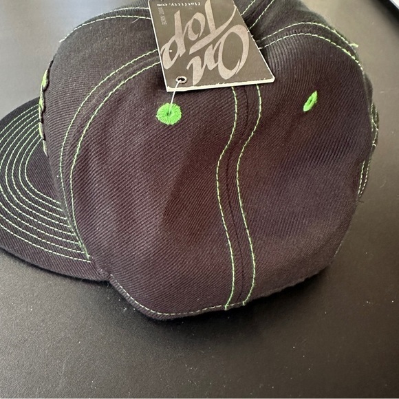 Flat Fitty Skate Goons black & neon green adjustable baseball hat cap skateboard - Picture 8 of 13